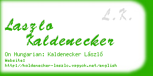 laszlo kaldenecker business card